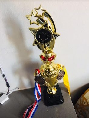 Award photographed at a programme event