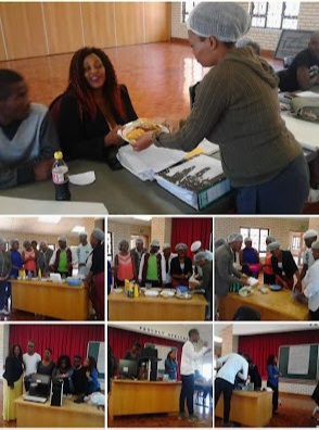 Programme participants at a training table